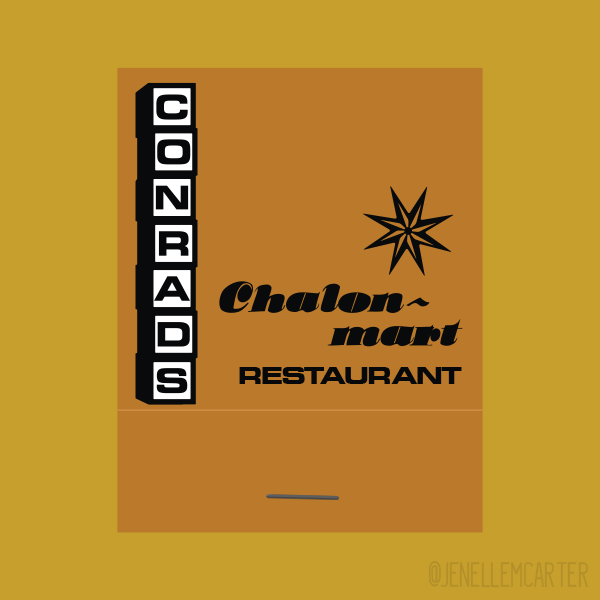 Conrads Chalon-mart Restaurant Matchbook Cover