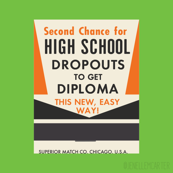 Second Chance for High School Dropouts Matchbook Cover